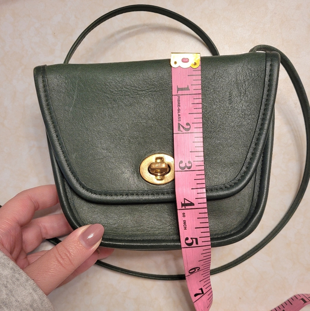 Vintage Coach Green Leather Everett Mini Crossbody Bag - Picture 8 of 10